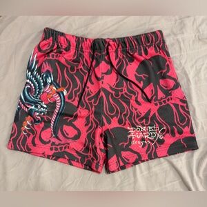 Ed Hardy • Pink Dragon Mesh Shorts • Size S